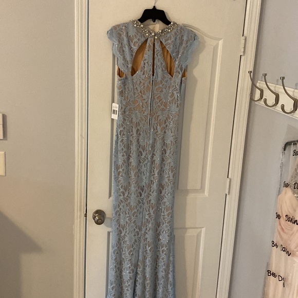 Jodi Kristopher, womens size 7 blue/gray prom dress. - Picture 4 of 4